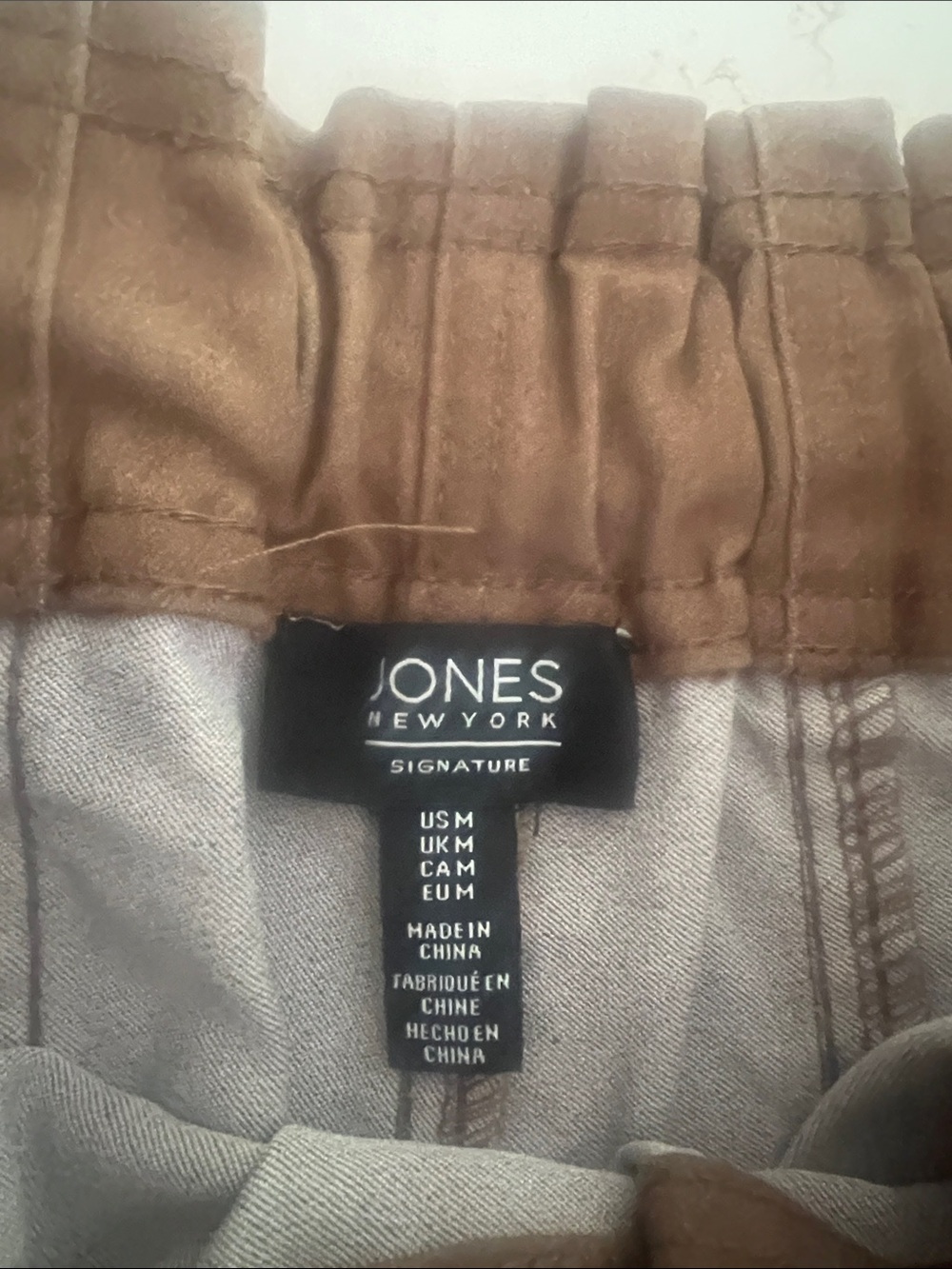 JONES NY Wide-Leg Drawstring Pants in Brown. medium - Picture 6 of 8
